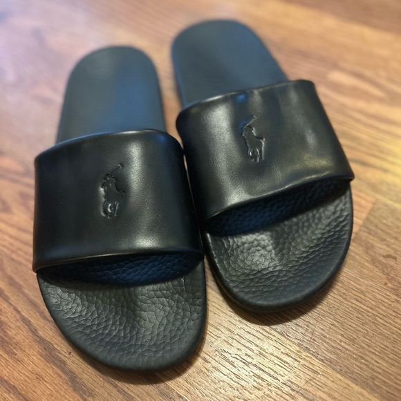 Polo by Ralph Lauren Black Slide Sandals - Picture 1 of 5